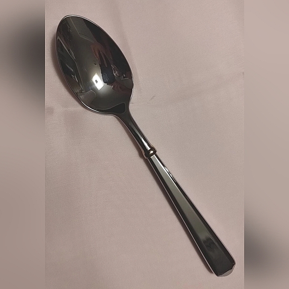 Kate Spade Lenox TODD HILL GOLD place Oval soup spoon silver gold 18/10 - Picture 1 of 7